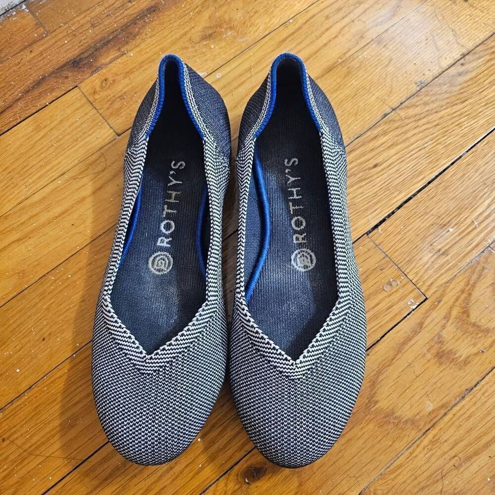 Rothy's Women Birdseye Flax Light Gray Flats Shoes Size 7